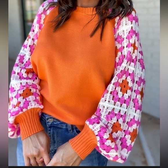 🍑 KNIT CROCHET DETAILED LONG SLEEVE SWEATER - Picture 3 of 4
